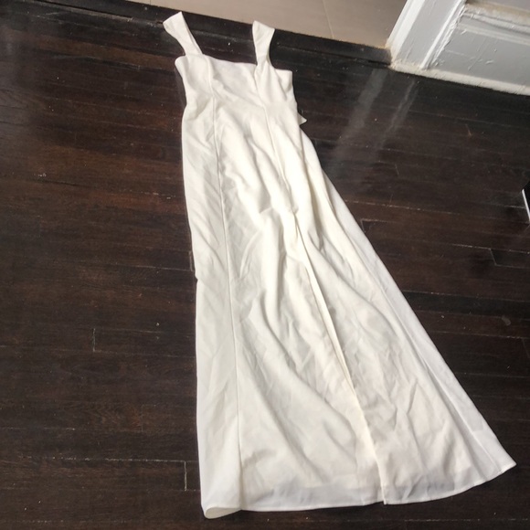Show me your MUMU ivory formal maxi form fitting gown with stretch Sz M NWOT - Picture 11 of 15